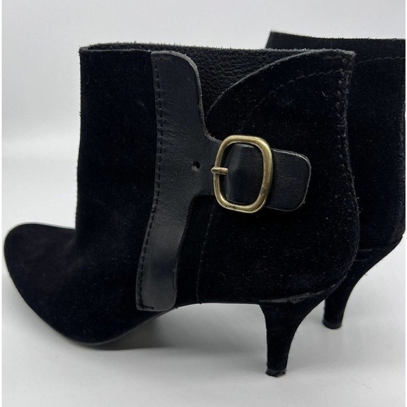 Pedro Garcia Womens EUR 37.5 US 7 TOTIE 22 Black Suede Heel Ankle Boots Buckle - Picture 3 of 8